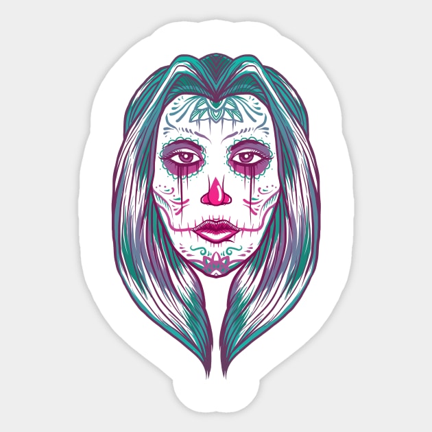 muerte girl Sticker by Luckyart11